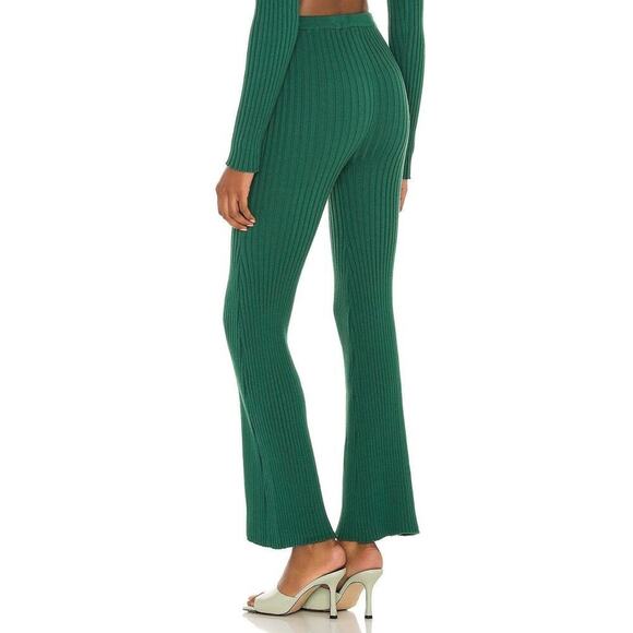 Callahan Knitwear Women's Green Pull-On Rib Knit Tailored Slim Pants Size L - Picture 3 of 8